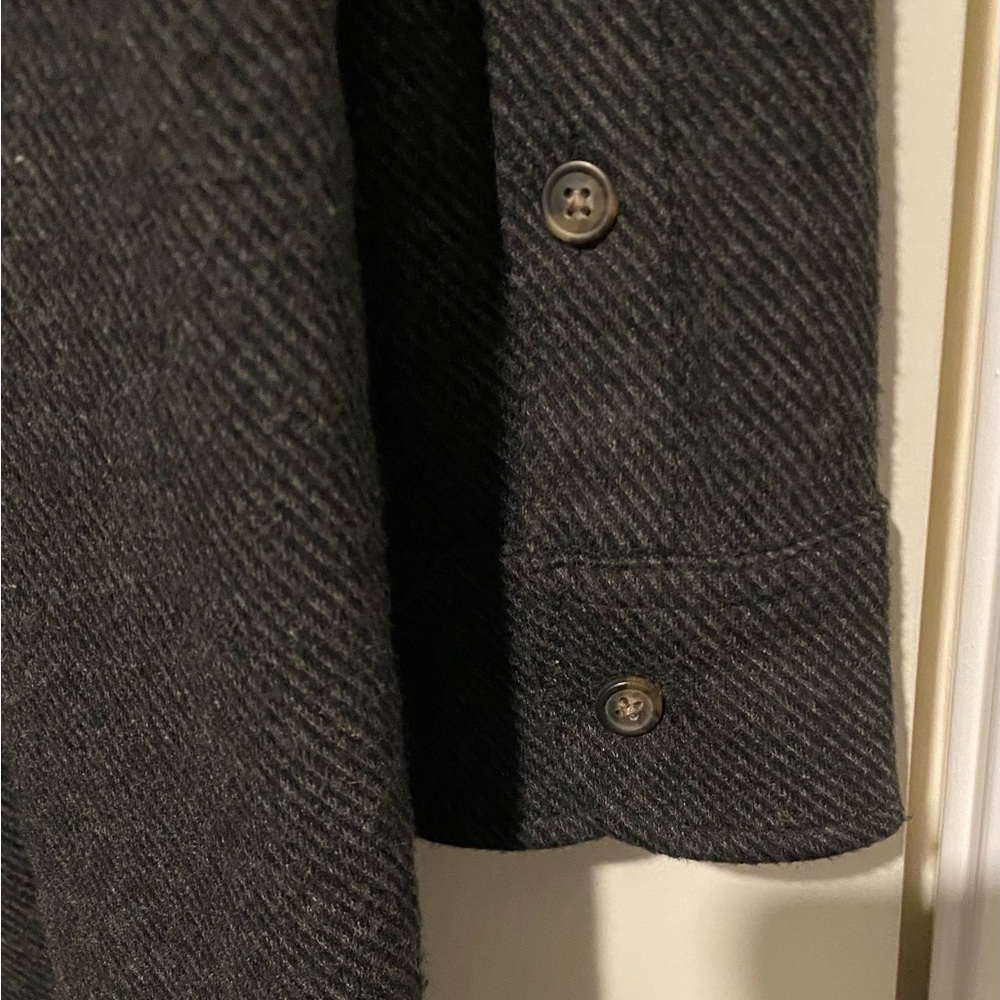 Faherty Legend Sweater Shirt Dress Heathered Black Button-Front Ling-Sleeve S - Picture 6 of 8